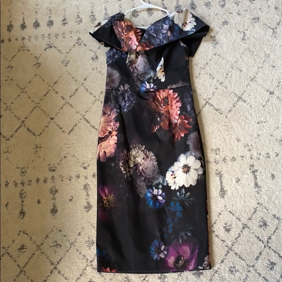 ASOS tall deep fold off the shoulder midi dress 6 - Picture 5 of 8